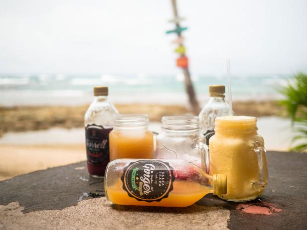 Fresh juice on the beach.