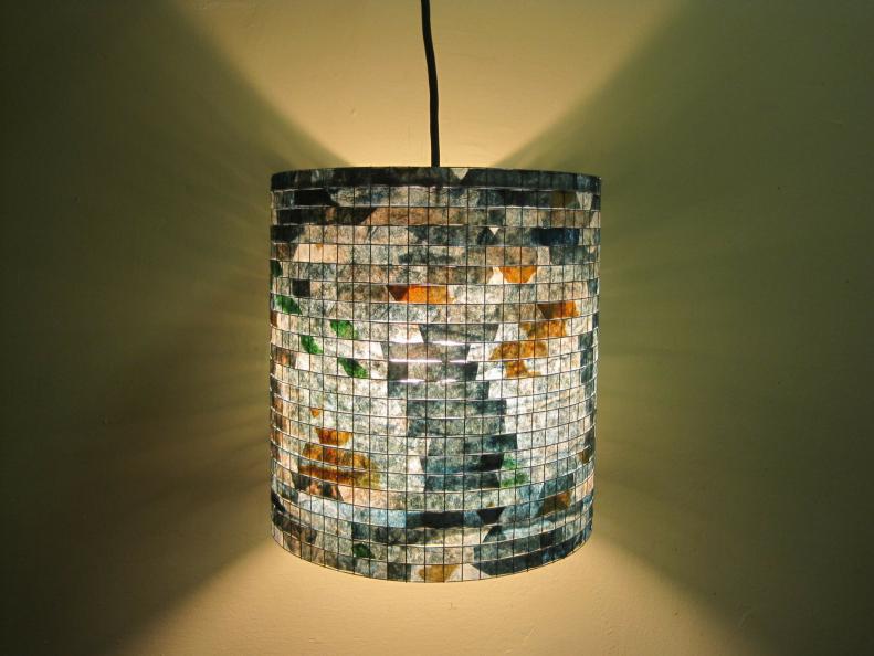 Pendant Lampshade With Coffee Filter Strips