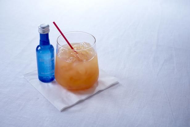 A signature cocktail created by Delta Air Lines, the Blue Chair Bay Island Punch features coconut rum.