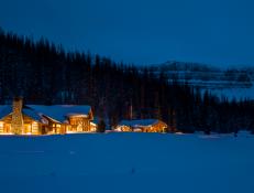 Brooks Lake Lodge and Spa at night
