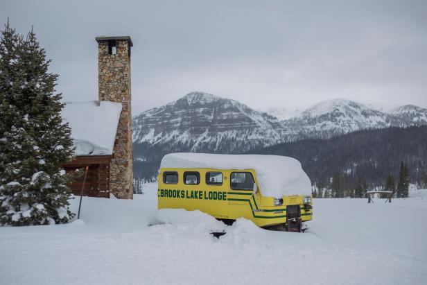 Snowcoach at Brooks Lake Lodge in Wyoming