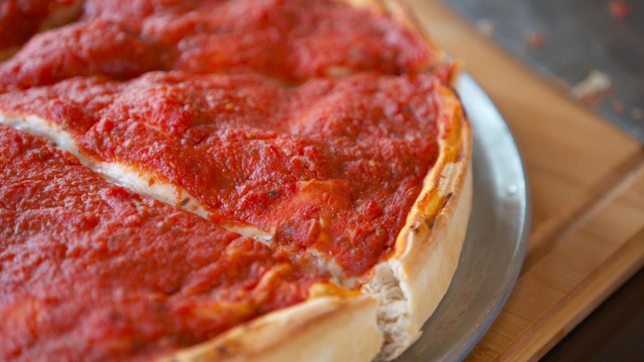 Chicago-Style Deep Dish Pizza : Recipes : Cooking Channel Recipe