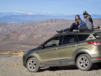 People and Car in Death Valley