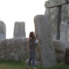 Megan admires the grandeur of Stonehenge