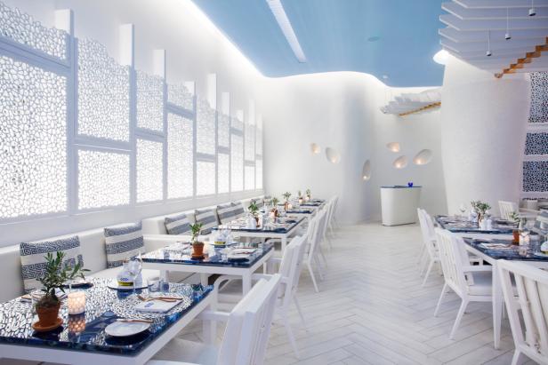 Food-forward Greek cuisine served in a room saturated in the seaside-evocative shades of white and blue that define that country make Atlantikos a must-visit Miami restaurant for lovers of seafood and healthy, innovative Mediterranean cuisine.