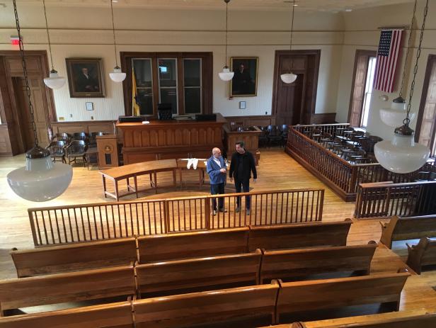 Host Don Wildman meets Harry Kazan at the historic Hunderdon County Courthouse, where Harrry used to stage an annual re-enactment of the Lindbergh trial for years.