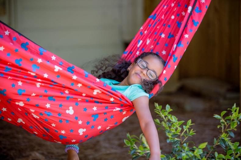 To avoid heat related emotional meltdowns, provide a few shady spots for kids to cool down and take a breather from all the fun in the sun. Swing chairs and hammocks will encourage them to kick back and relax.