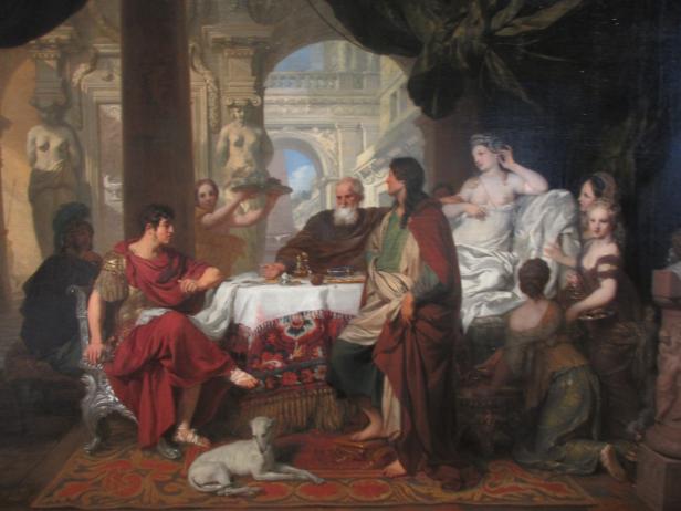 Cleopatra is desperate for Antony to stay and fears he will risk his life if he goes overseas, so the determined queen starts to do anything she can to make him stay. Cleopatra gets an idea. She bets Antony that she can throw the most expensive dinner in the history of the world. She tells Antony to expect a meal worth ten million sesterces â   a sum worth somewhere around one hundred million dollars today