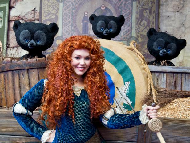 Merida With Three Bears in the Background