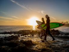 Two Surfers in Santa Cruz