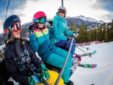 Family on a Ski Lift in Winter Park Resort, Colorado