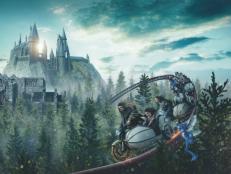 Wands at the ready, Potterheads! We’ve got an exclusive look at new details for Hagrid’s Magical Creatures Motorbike Adventure opening this summer.