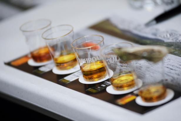 Whisky tasting at the New Hampshire Highland Games & Festival. 