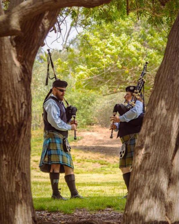 Pipers at the San Diego Scottish Highland Games. 