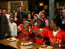 We sat down with Hammer, Bull and Slick from the Harlem Globetrotters to talk about their Man v. Food Nation appearance and about being part of such a famous basketball team.