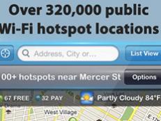 This app will sniff out your location and point out the closest hot spots (both free and paid).