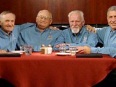 The Never Miss a Super Bowl Club: (L to R) Tom Henschel, Don Crisman, Bob Cook and Larry Jacobson. 