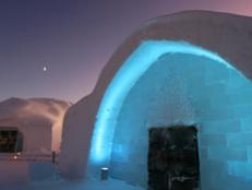 Visit an ice hotel, these luxury igloos are full-size resorts built completely from ice.