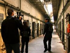 The crew gets a tour of Eastern State Penitentiary.