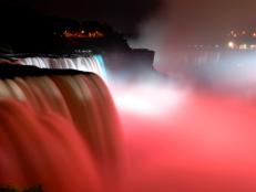 Niagara Falls straddles the international border between the Canadian province of Ontario and New York State.
