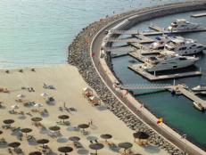 Tourists sunbathing at one of several luxury hotels in Dubai.