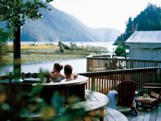 The Clayoquot Wilderness Resort is a luxe eco-safari resort in the wilds of British Columbia, Canada, accessible by boat or plane from Tofino.