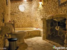 Each stone was laid by hand in the spectacularly soothing Natura Cabanas' bathrooms in the Dominican Republic.