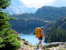 A backpacker explores the Beartooth Range. 