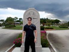 Zak in front of Yesteryear Village in West Palm Beach, FL.