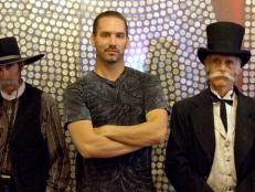 Nick, Reverend James, and another Silver Queen Hotel worker pose inside the Silver Queen Hotel where the guys recorded their first visual evidence.