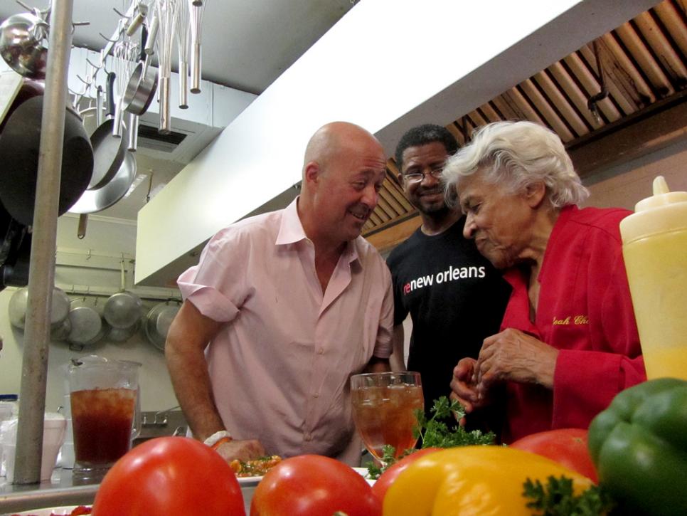 Andrew Zimmern and Creole Chef Leah Chase