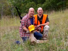 Andrew Zimmern poses with deer