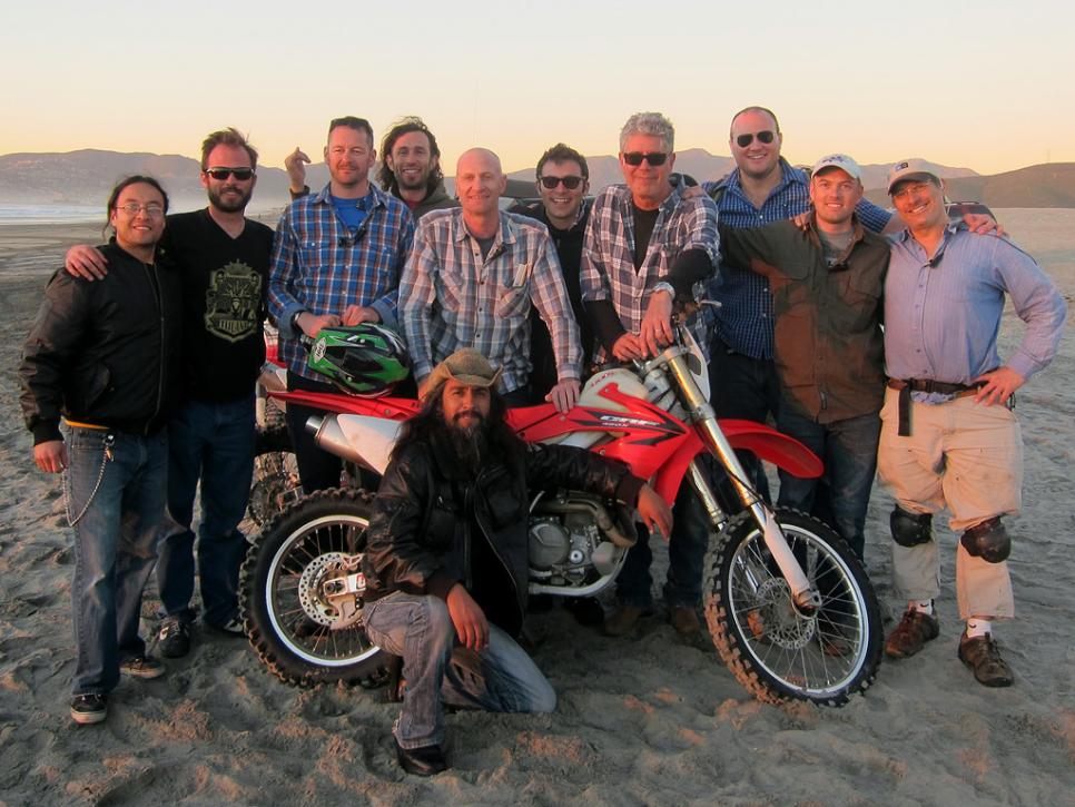 Tony Bourdain with the No Reservations crew in Baja