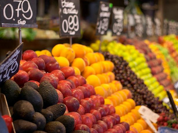 Fruit display at La Boqueria Market, BarcelonaPhoto by Thinkstock