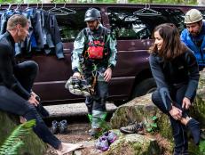 Rappelling in the Cascade Mountains