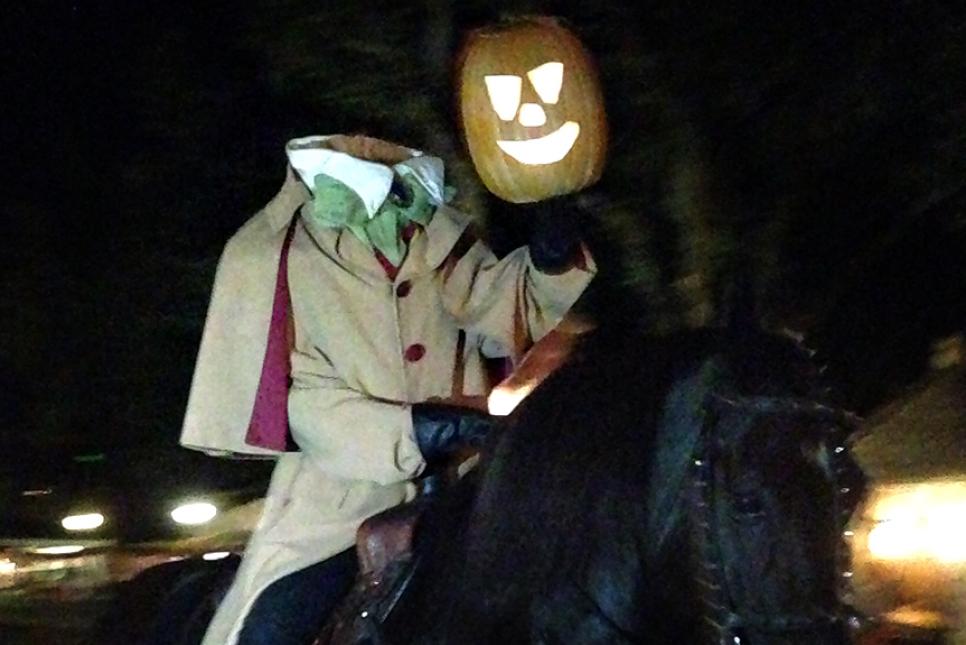 Headless horseman at Walt Disney World's Mickey's Not-So-Scary Halloween Party