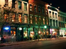<p>Establishments that are unsuspecting during the day come alive at night in Charleston. Here are several places to check out for coffee, a great glass of wine or whiskey, and epecially a late-night nosh.</p>
