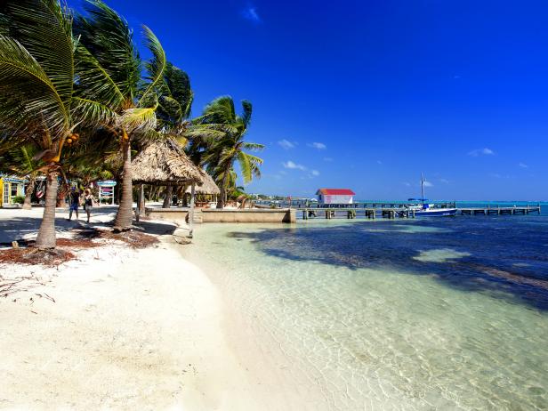 Belize, Ambergris Caye, San Pedro beach and barrier reef