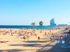 beach, ocean, barcelona, spain