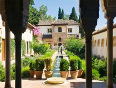 generalife, water gardens, alhambra, granada, spain