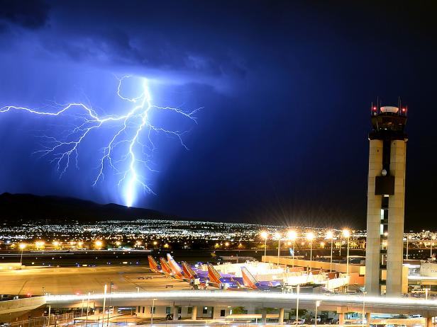 lighting, mccarran international airport, las vegas, nevada, night