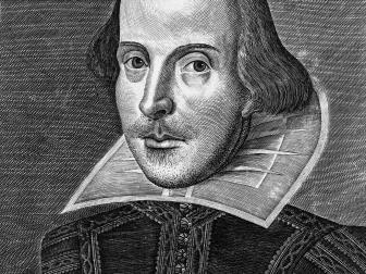 portrait, william shakespeare, title page of the first folio of shakespeare's plays, copper engraving