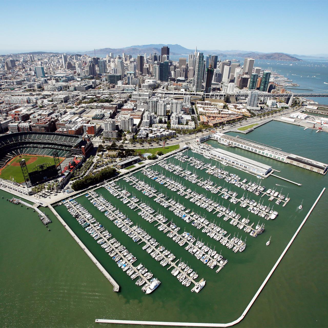 Aerial view of AT&T Park, San Francisco, California