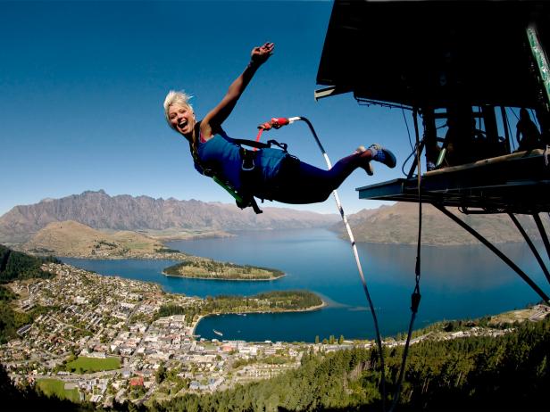 Lake Wakatipu, Queenstown, bungee jump, New Zealand