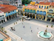 caribbean, cuba, havana, plaza in La Habana Vieha district, a UNESCO World Heritage site