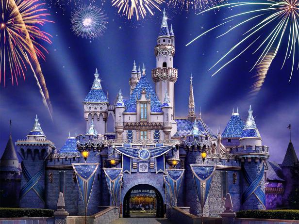 Disneyland Forever, castle, fireworks, California