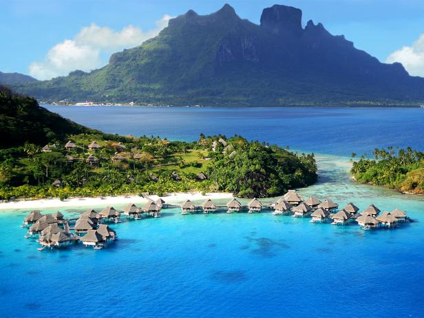 Hilton Bora Bora Nui Resort and Spa, aerial view, hotel