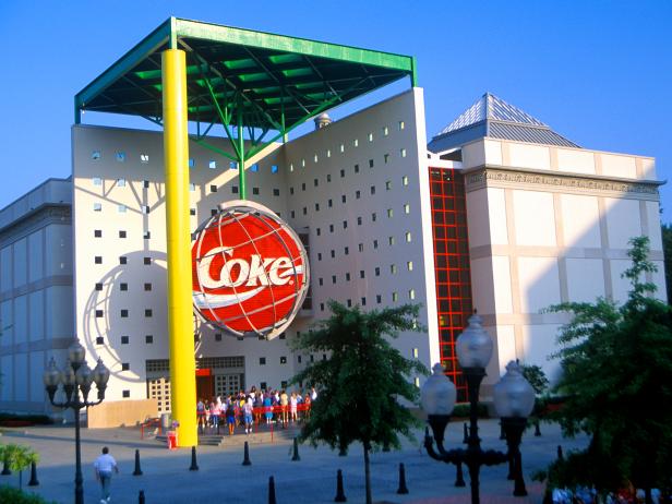 coca-cola museum, building, exterior, blue sky, tourists,