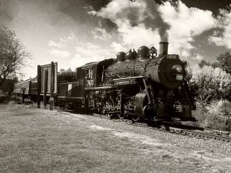 steam train, old, vintage, railroad, black and white