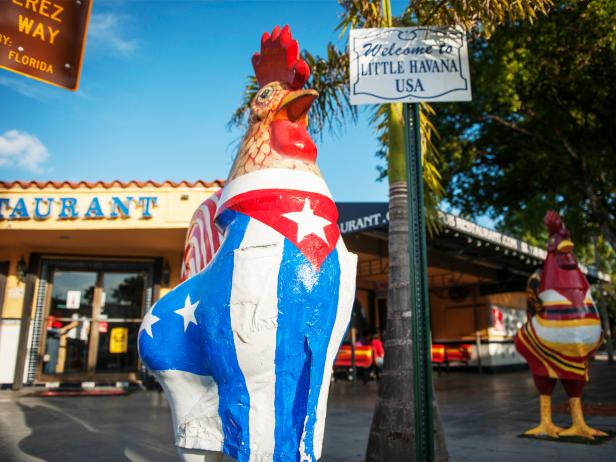 Little Havana, rooster sculptures, Miami, Florida